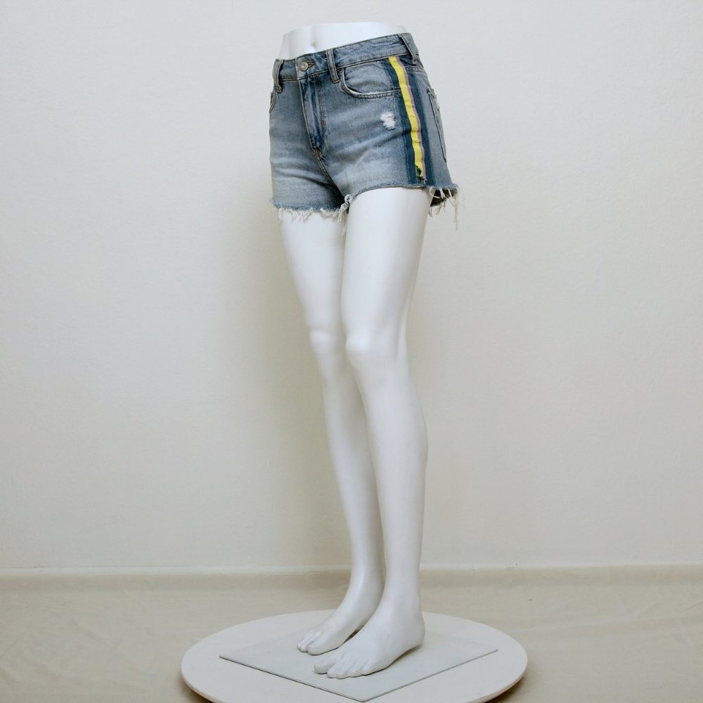 Bershka High Rise Distressed Shorts